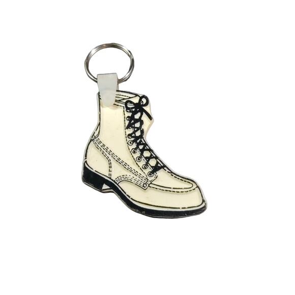 White Work Boot Keychain Hard Plastic - Picture 4 of 8